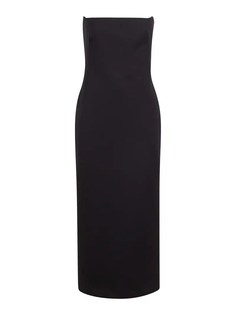 Vestito Midi Aprimi Con Zip Posteriore Nero