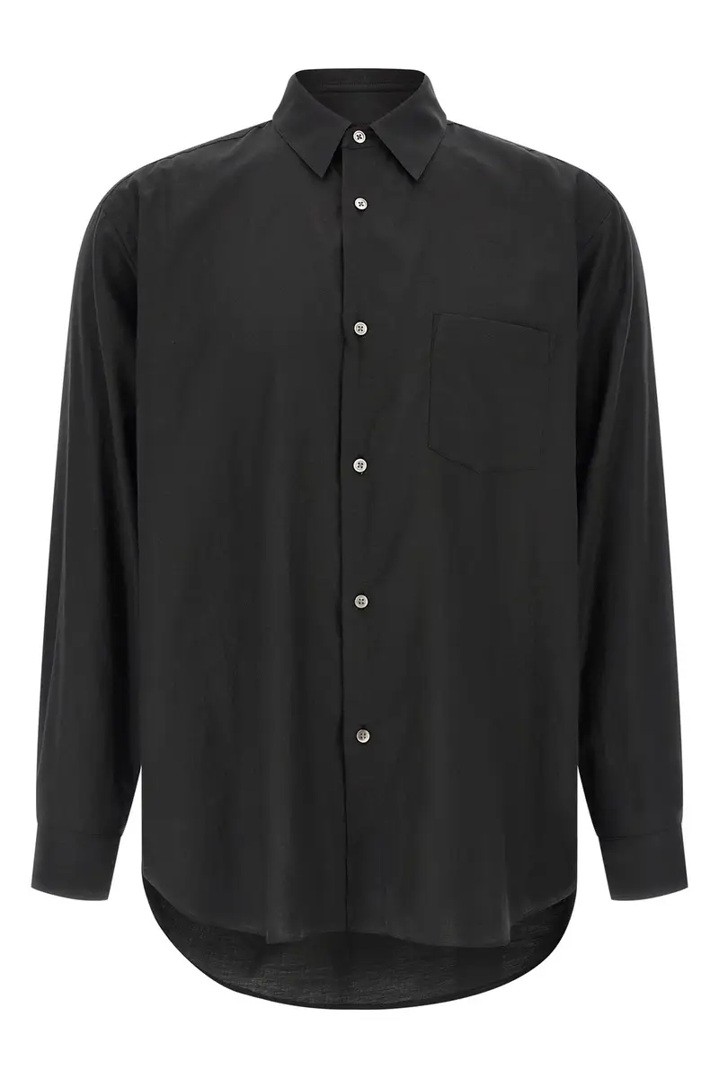 Camicia Cotone E Seta Nero