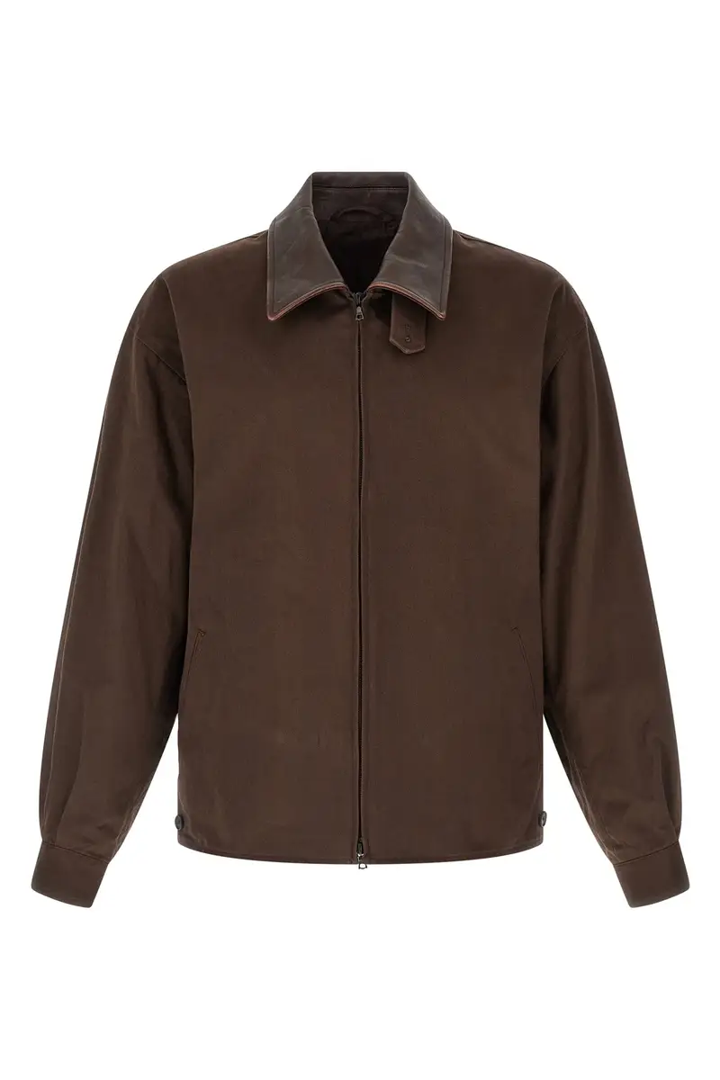 Giacca Colletto Pelle Marrone