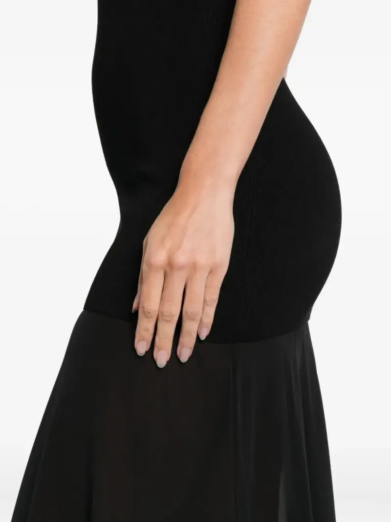 St Agni Abito Midi Nero miniatura 3