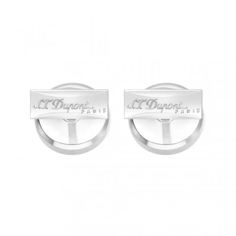 Gemelli Rotondi In Lacca Nera E Palladio - St Dupont miniatura 2