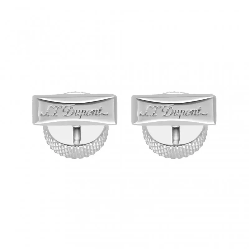 Gemelli Rotondi Neri Testa Di Diamante Con Finitura Palladio - St Dupont miniatura 2