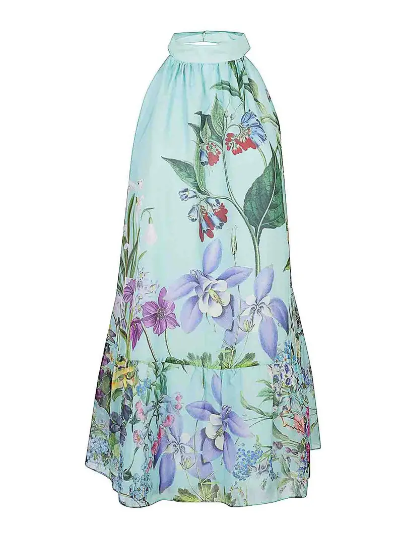 Abito di seta stampato Bonnie Blu