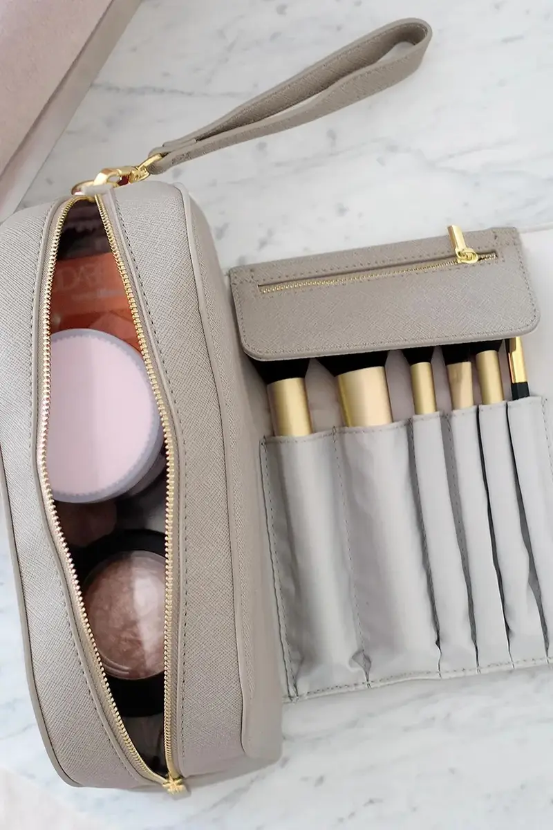 borsa cosmetica con tasche per pennelli 0 colore grigio 0 miniatura 4