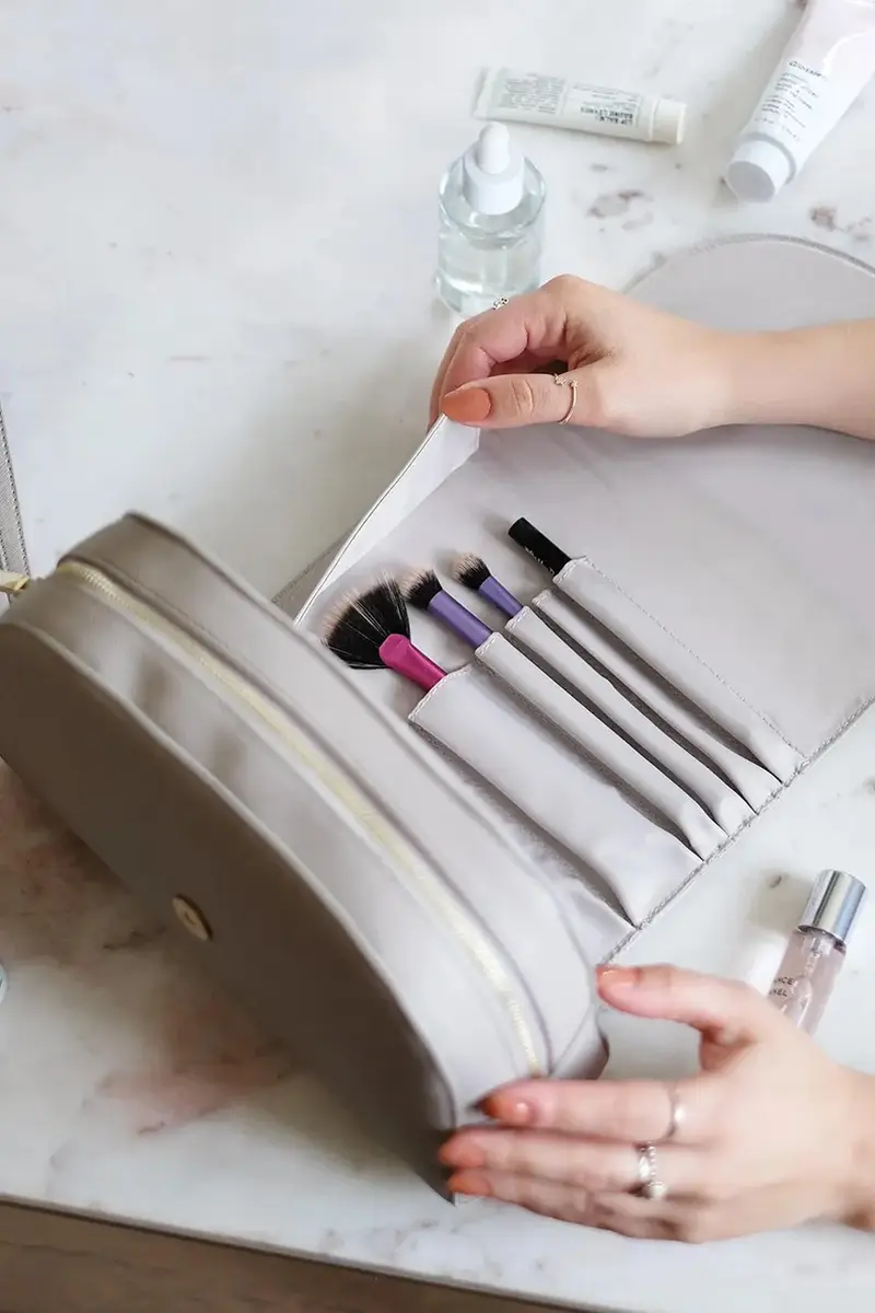 borsa cosmetica con tasche per pennelli 0 colore grigio 0 miniatura 5