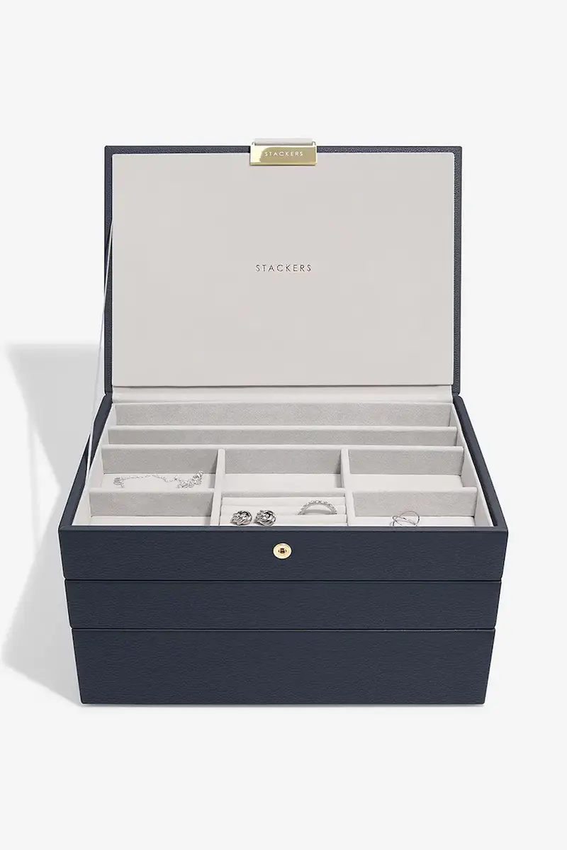 cofanetto per gioielli 0 colore blu navy 0