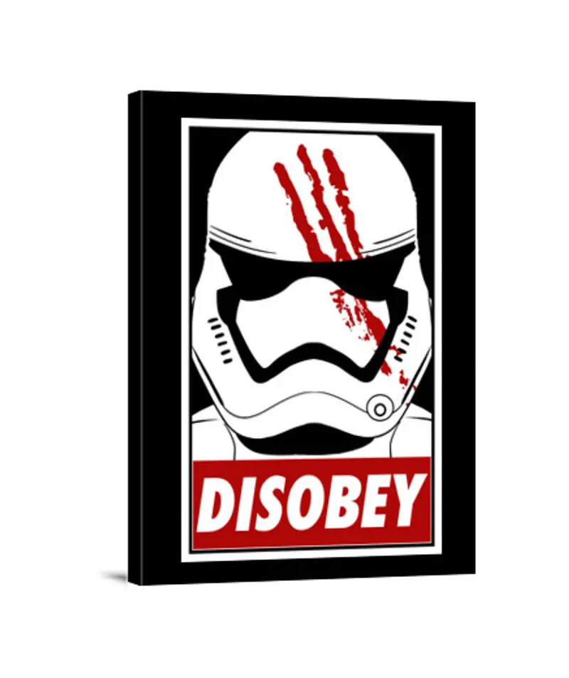 Stampa Su Tela Verticale 3: 4 disobey (nero)