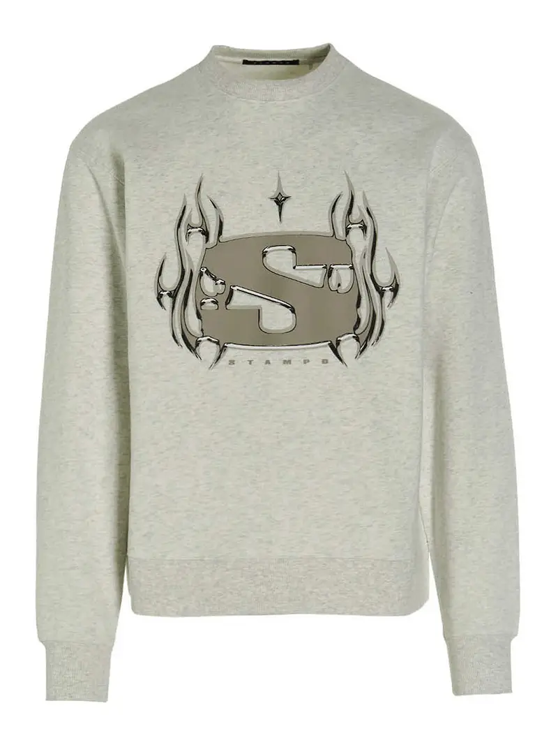 chrome flame sweatshirt Grigio
