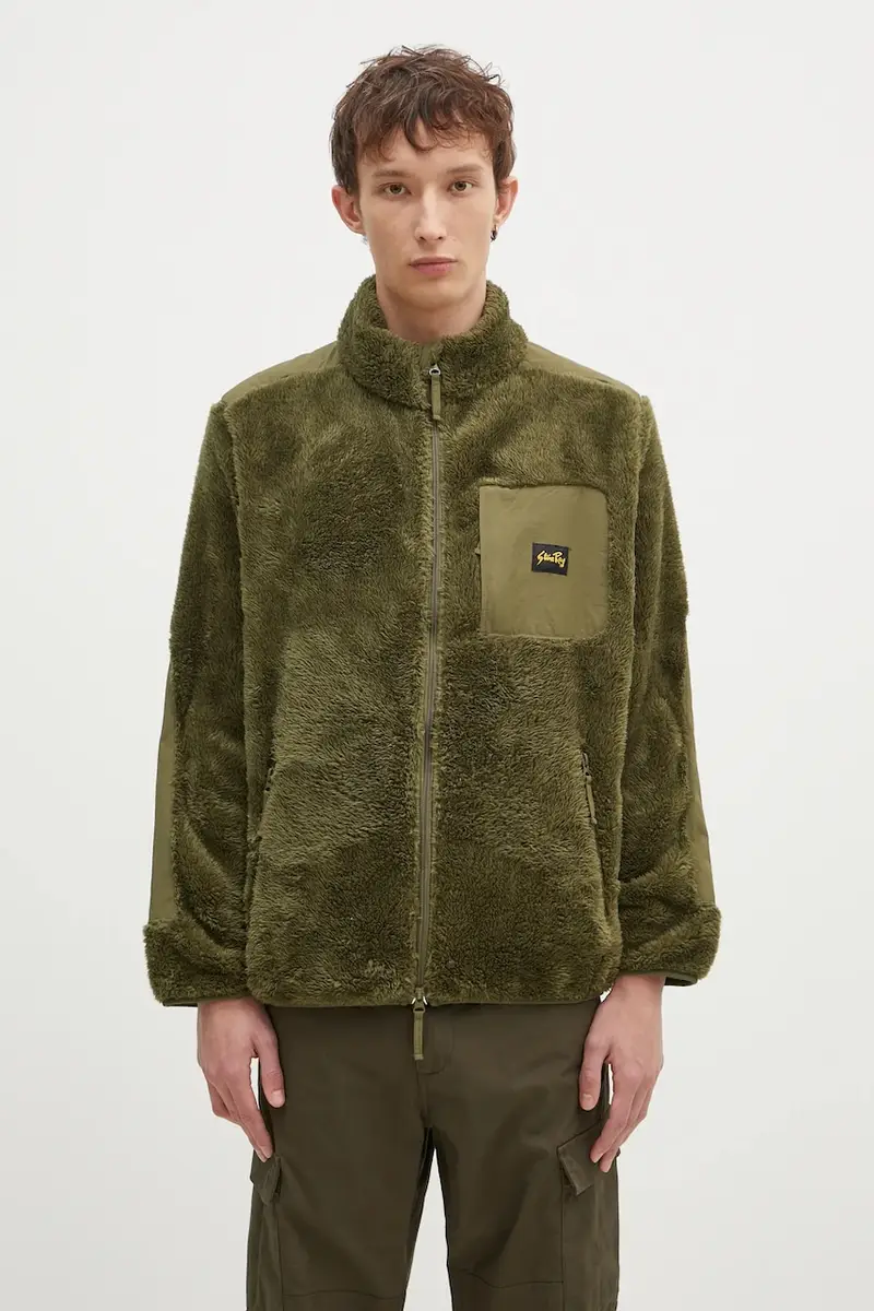 felpa in pile colore verde AW2406646