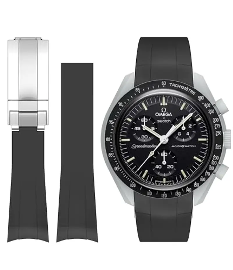 Stanchev Cinturino in silicone senza spazi per Omega x Swatch MoonSwatch/Rolex Watch/SEIKO Watch, cinturino di ricambio