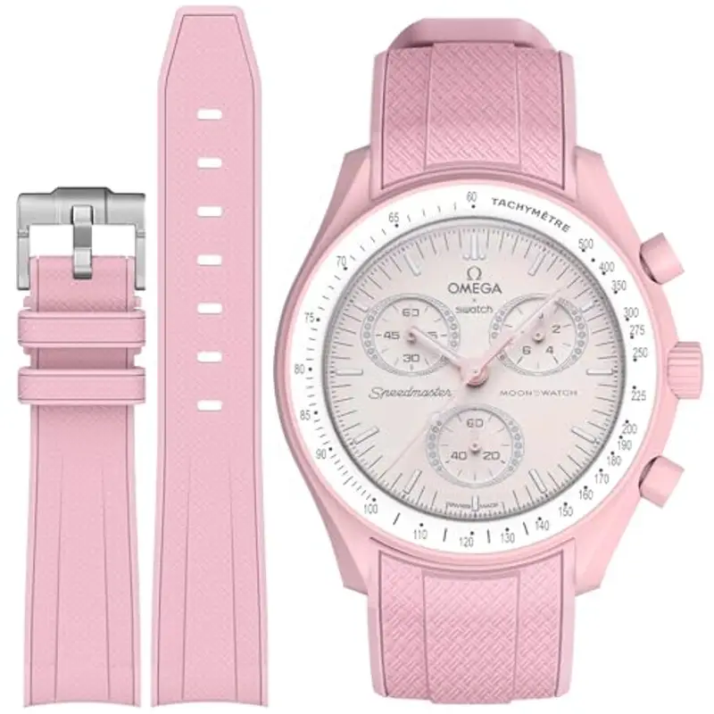 Stanchev Cinturino in silicone senza spazi per Omega x Swatch MoonSwatch/Rolex Watch/SEIKO Watch, cinturino di ricambio