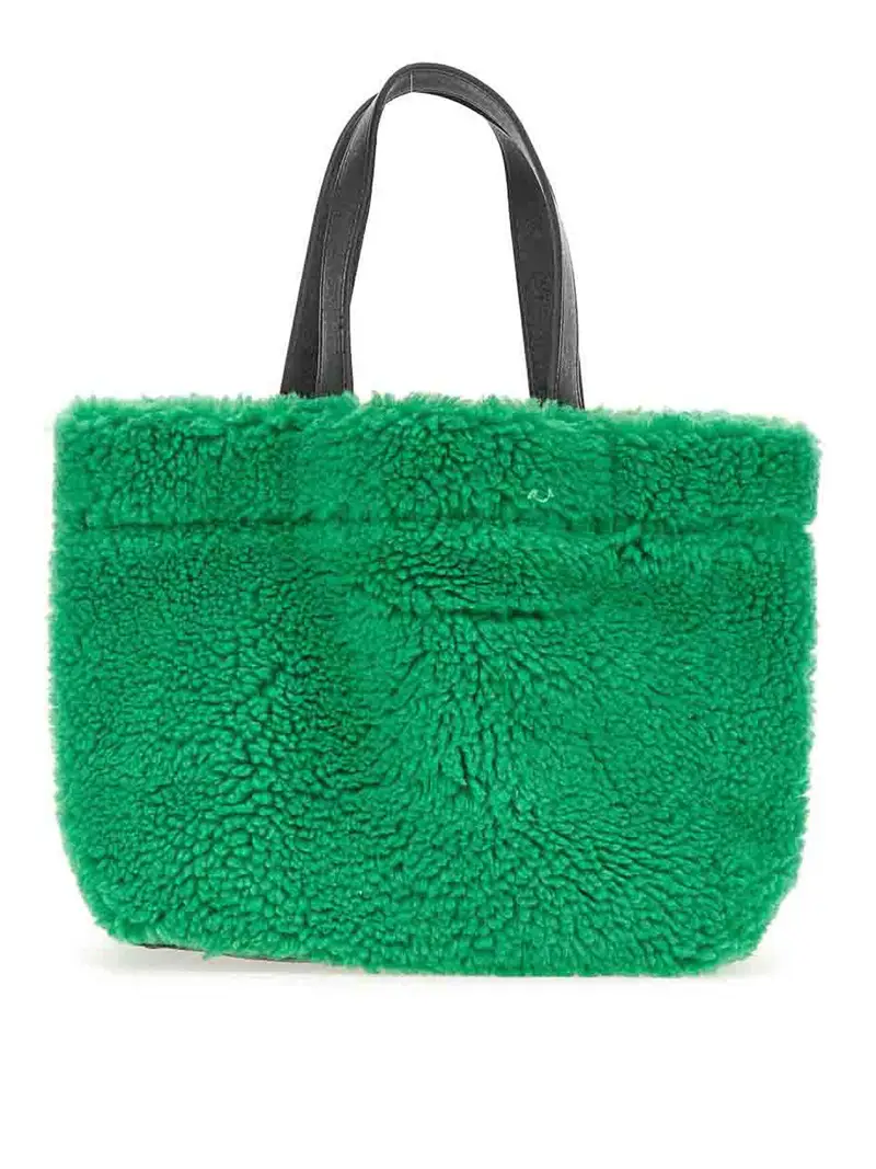 Borsa con pelliccia Verde