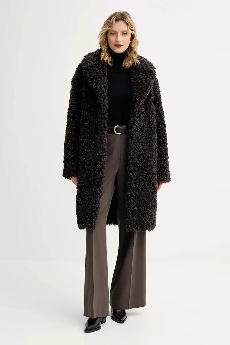 cappotto Camille Cocoon Coat donna colore nero 61137-9061 Marrone miniatura 2