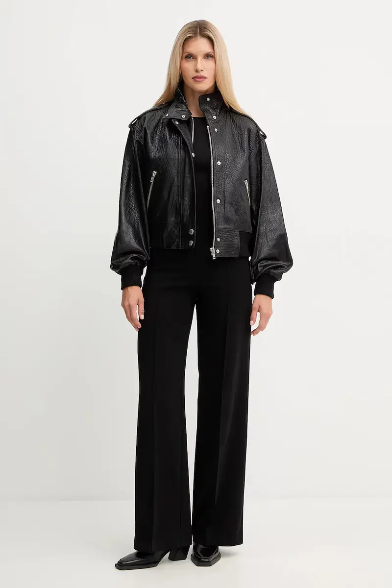 giacca in pelle Ciara colore nero 66526-7970 miniatura 2