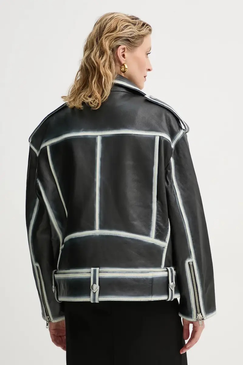 giacca in pelle Irene Jacket donna colore nero 62272-7030 miniatura 3