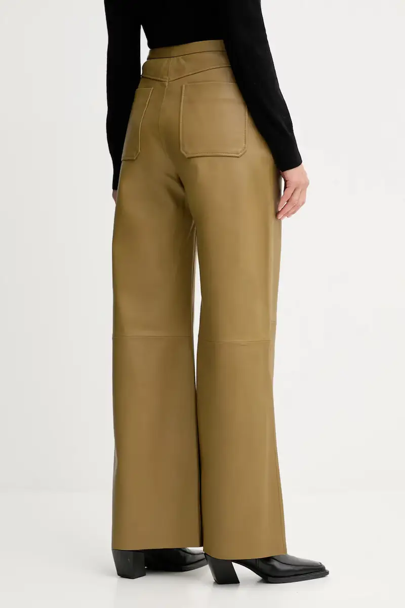 pantaloni in pelle Rowena donna colore verde 66529-7870 miniatura 3