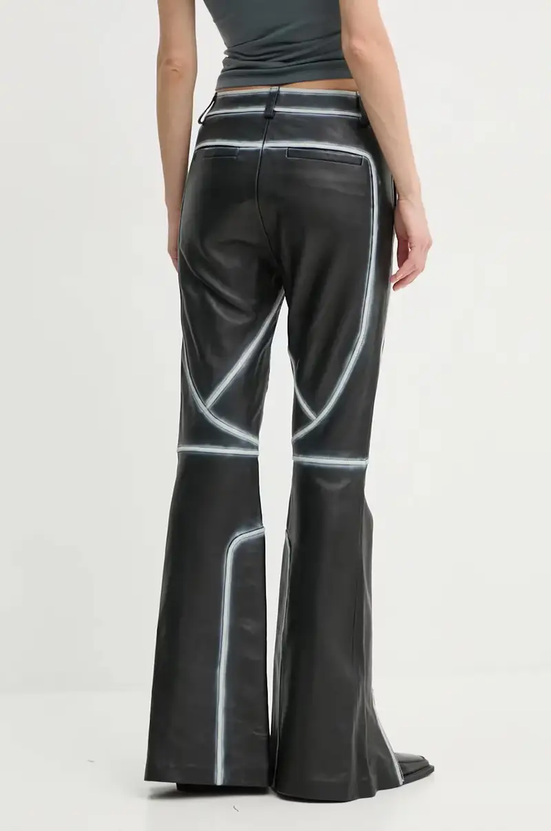 patalogni in pelle Moto Trousers Detailed donna colore nero 62287-7030 miniatura 3