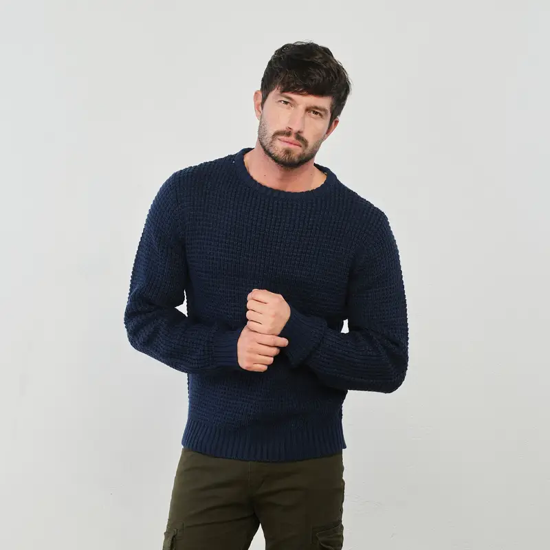 Maglione blu girocollo