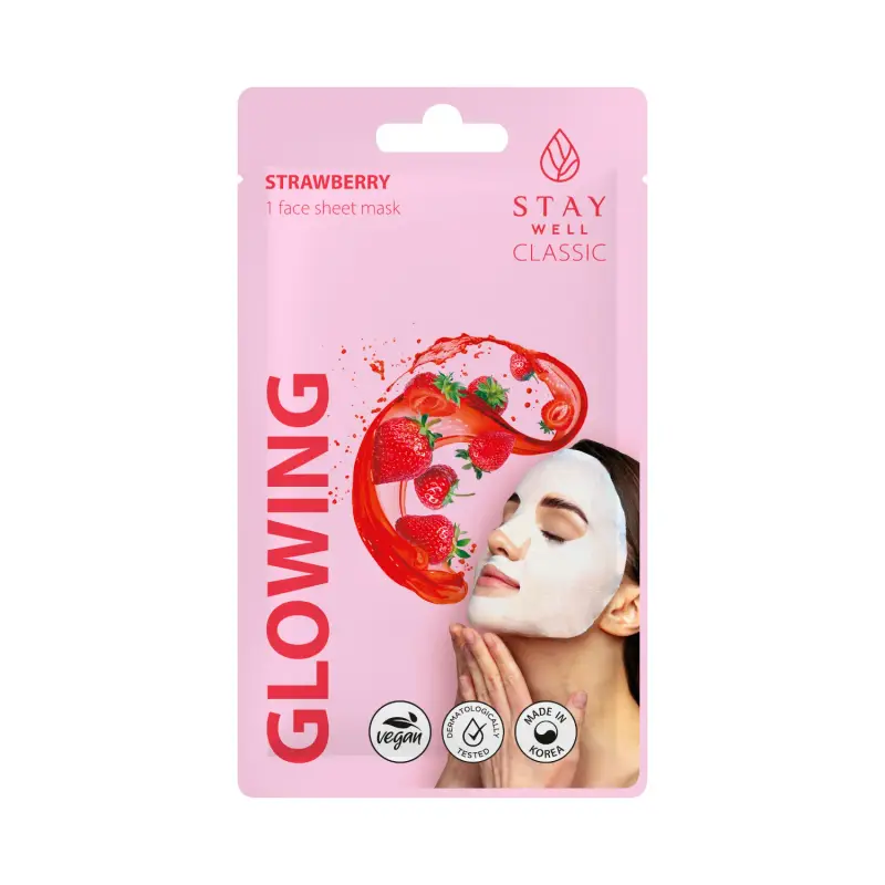 Mask Classic Sheet Mask - STRAWBERRY Glowing - Maschera illuminante viso