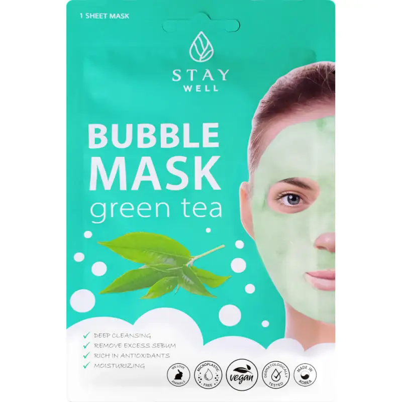Mask Deep Cleansing Bubble Mask - GREEN TEA - Maschera viso purificante,Maschera lenitiva viso