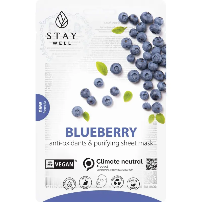 Mask Vegan Sheet Mask - BLUEBERRY - Maschera viso purificante