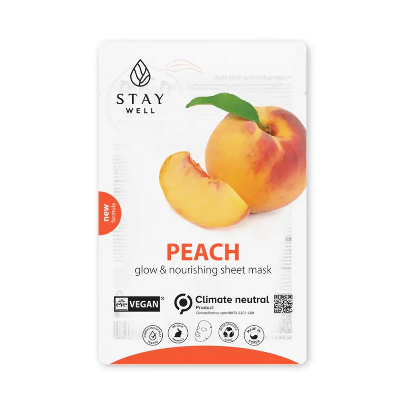 Mask Vegan Sheet Mask - PEACH - Maschera illuminante viso