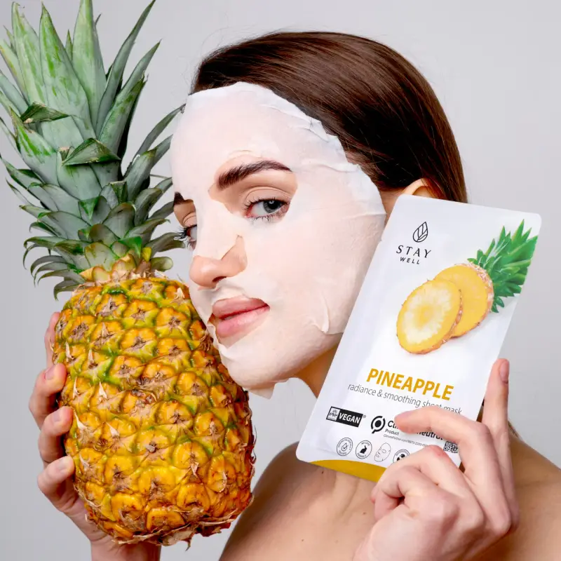 Mask Vegan Sheet Mask - PINEAPPLE - Maschera illuminante viso miniatura 2