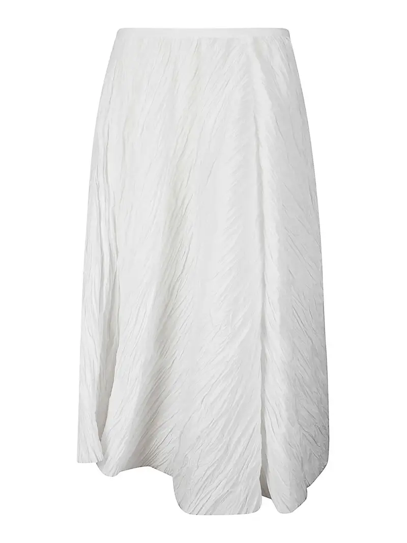 Gonna pliss a vita alta Bianco