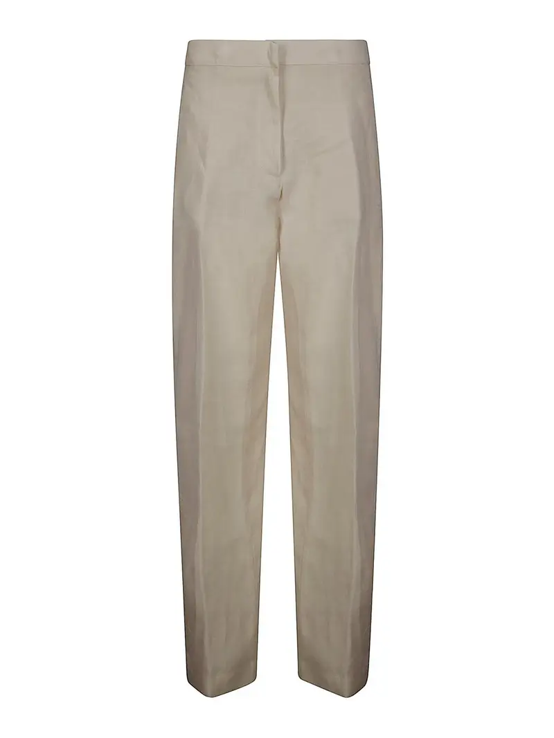 Pantaloni di lino larghi Beige