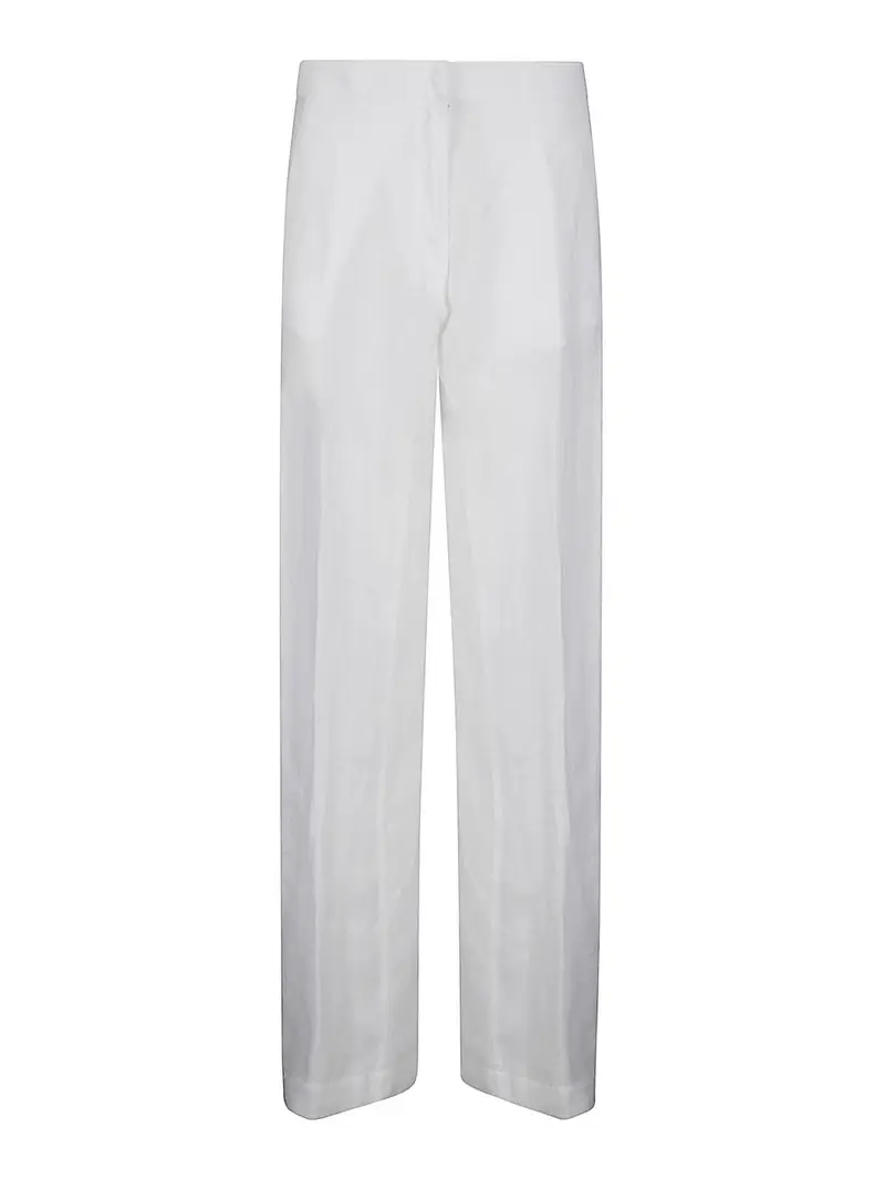 Pantaloni di lino larghi Bianco