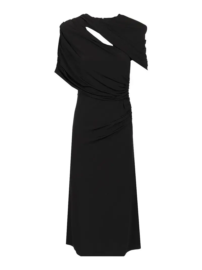 Abito avvolgente midi Nero
