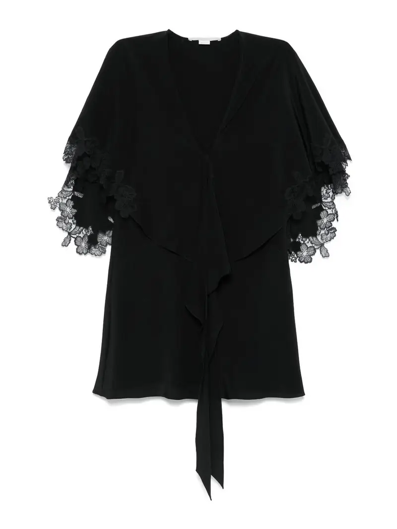 Blusa Con Dettagli In Pizzo Nero