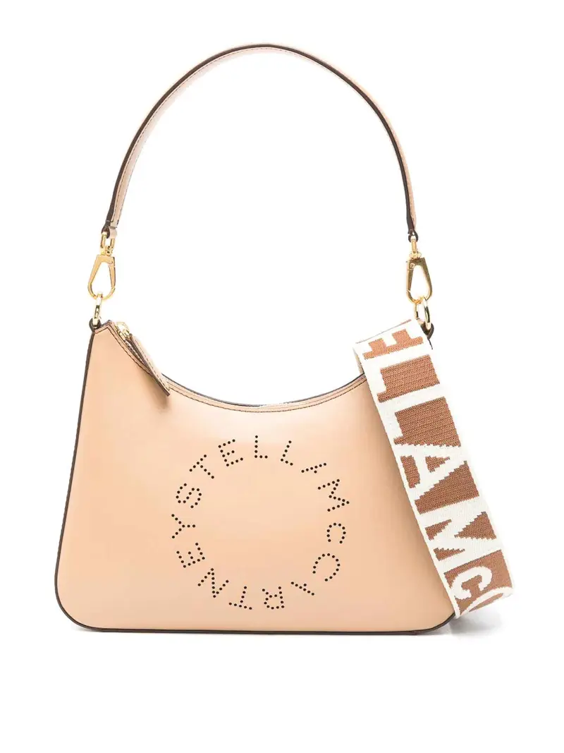 Borsa per il corpo trasversale del logo Beige