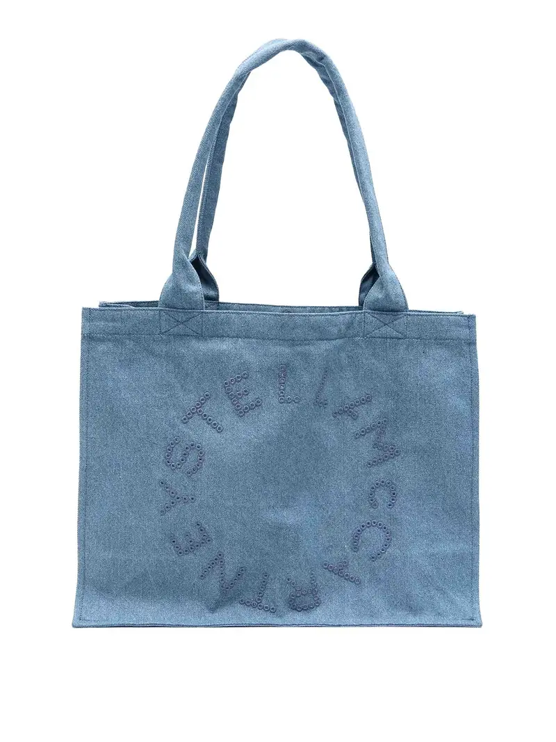 Borsa Shopper Con Logo Blu
