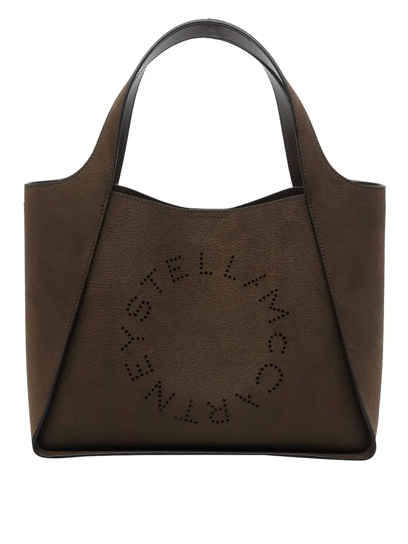 Borsa tote con logo Moka Stella Marrone