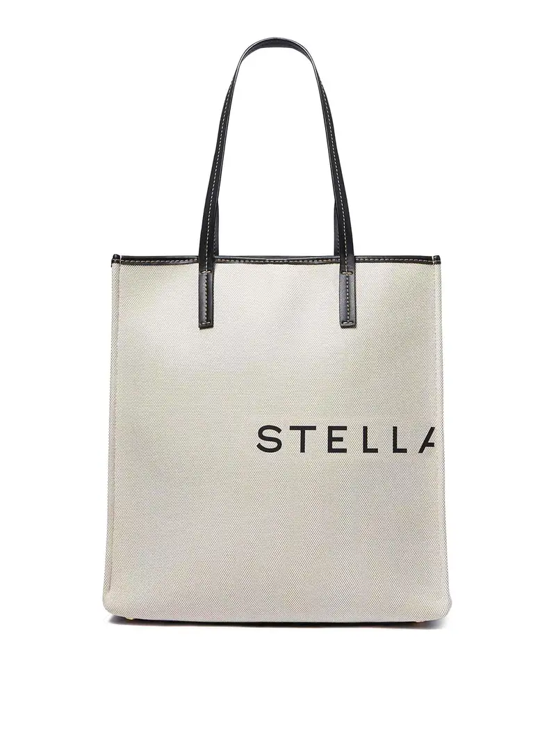 Borsa tote grande in tela Smc Bianco