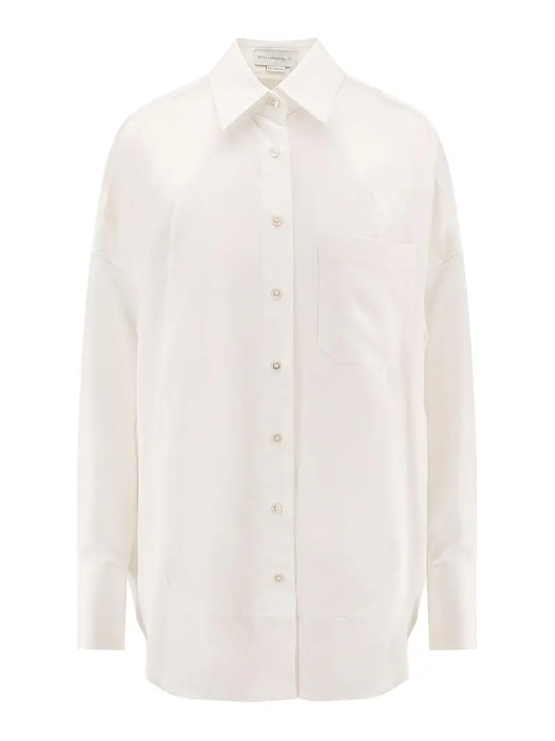 Camicia Oversize In Raso Bianco