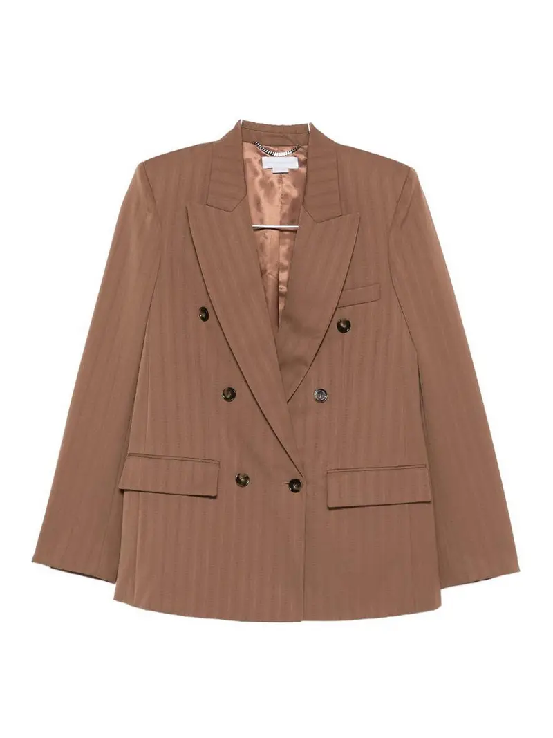 Giacca Doppiopetto In Lana Marrone