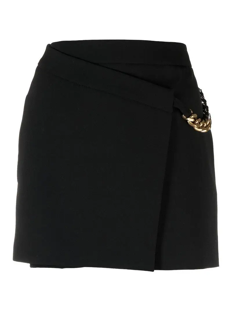 Gonna a portafoglio con mini catena Falabella Nero