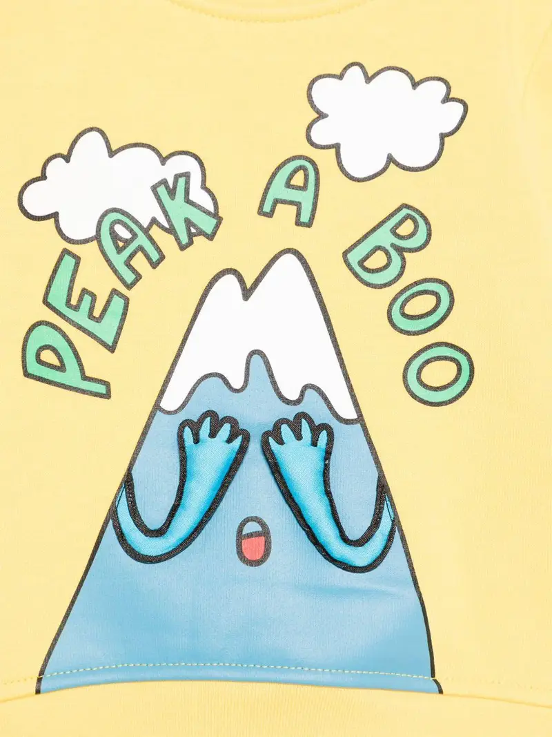 Felpa Giallo Chiaro con Stampa Grafica miniatura 2