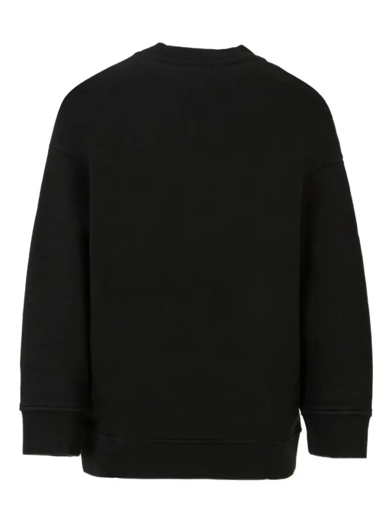 Felpa Nera per Bambini con Logo Nero miniatura 2