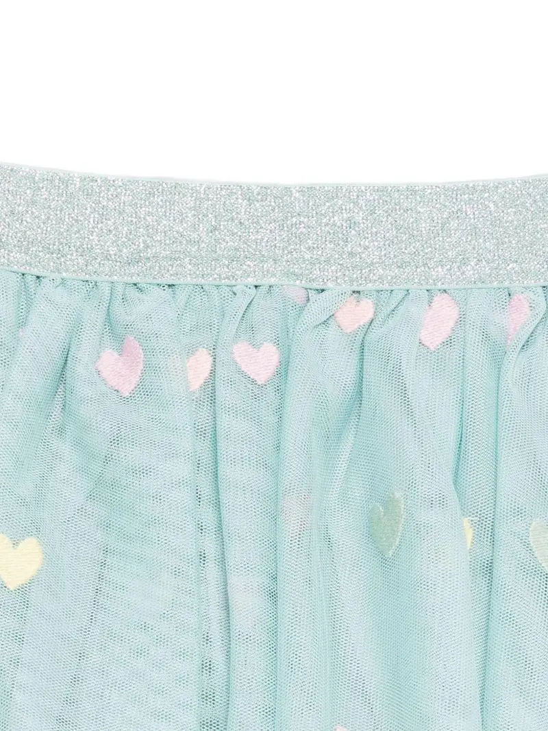 Gonna Celeste in Tulle per Bambini con Decorazioni a Cuori miniatura 3