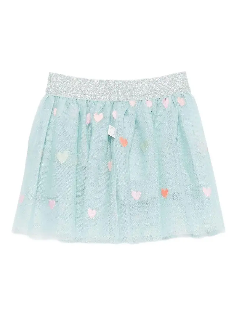 Gonna Celeste in Tulle per Bambini con Decorazioni a Cuori
