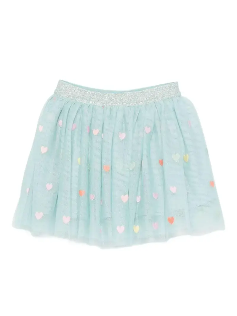 Gonna Tulle Azzurra con Cuori Multicolor