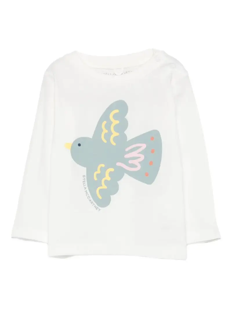 Maglia a Maniche Lunghe con Stampa Grafica Bianco