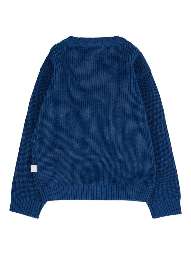 Maglione Blu con Applicazione Monster Face miniatura 2