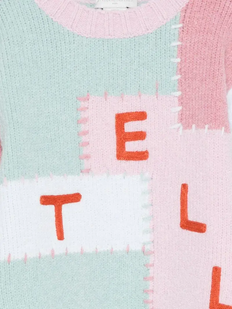 Maglione Multicolorei con Design Patchwork Multicolor miniatura 2