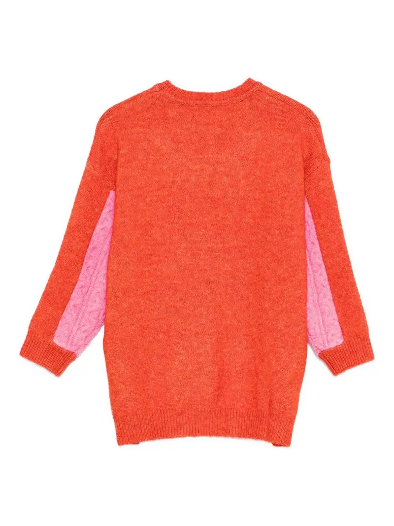 Maglione Rosa con Design Color-Block miniatura 2