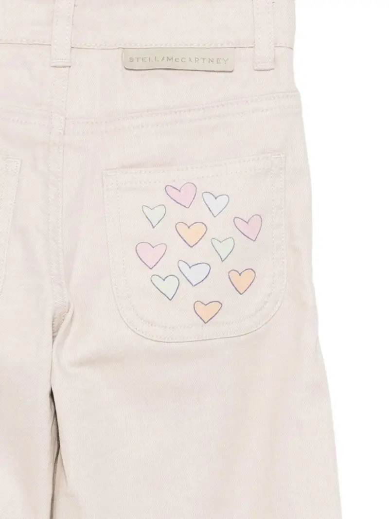 Pantaloni Beige con Stampa Cuori miniatura 2