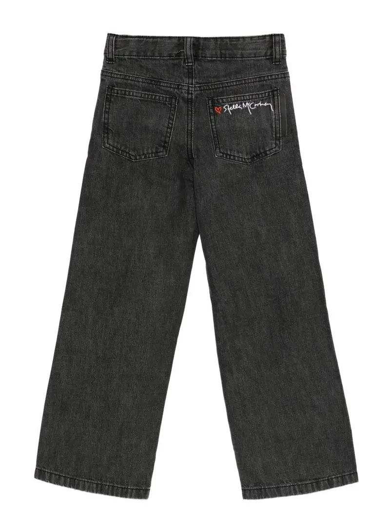 Pantaloni con Dettagli a Bottoni per Bambini Nero miniatura 3